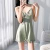 French sexy lace nightgown women, suspender nightgown nightgown two-piece set, breathable in summer and can be worn outside loungewear