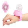 Ventilador de Relógio USB de Mão Carregamento Pequeno Bateria Embutida Verão Mini Portátil Universal(Rosa )