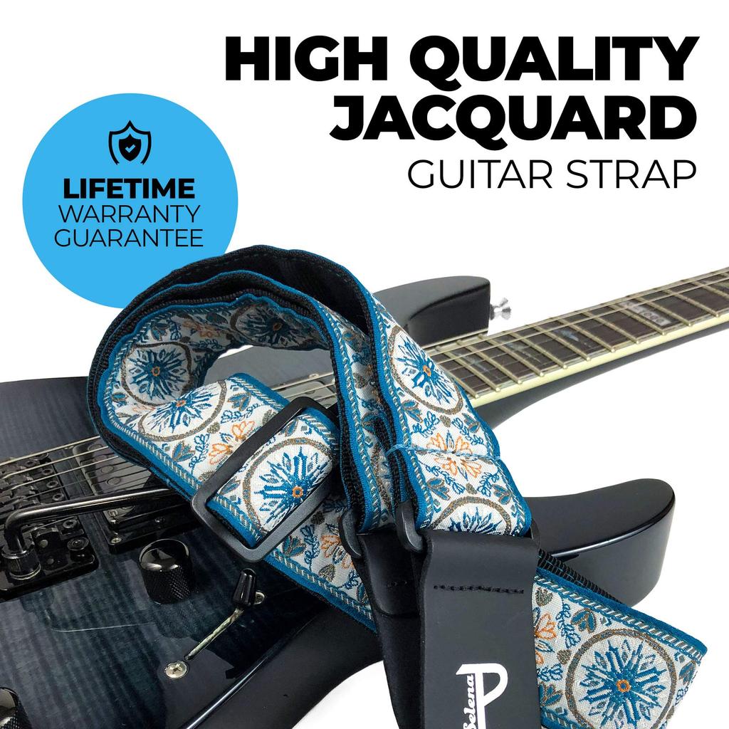 Mandala Blue Jacquard Guitar Hope Jacquard Blue Mandala Perri's TWS-6806 Strap,
