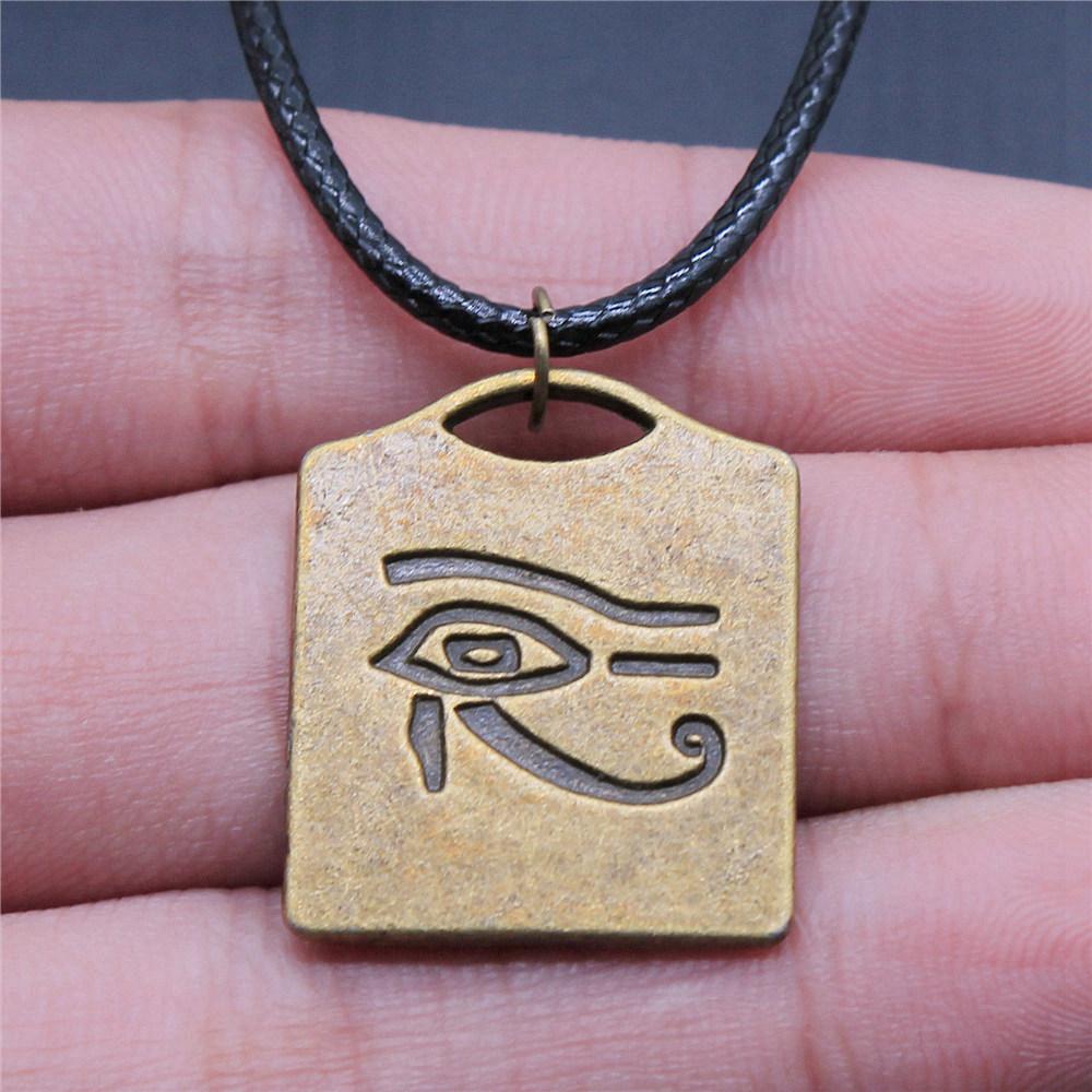 45cm Necklace Leather Chain Big Eye Of Horus Minimalist Jewelry Components QN029