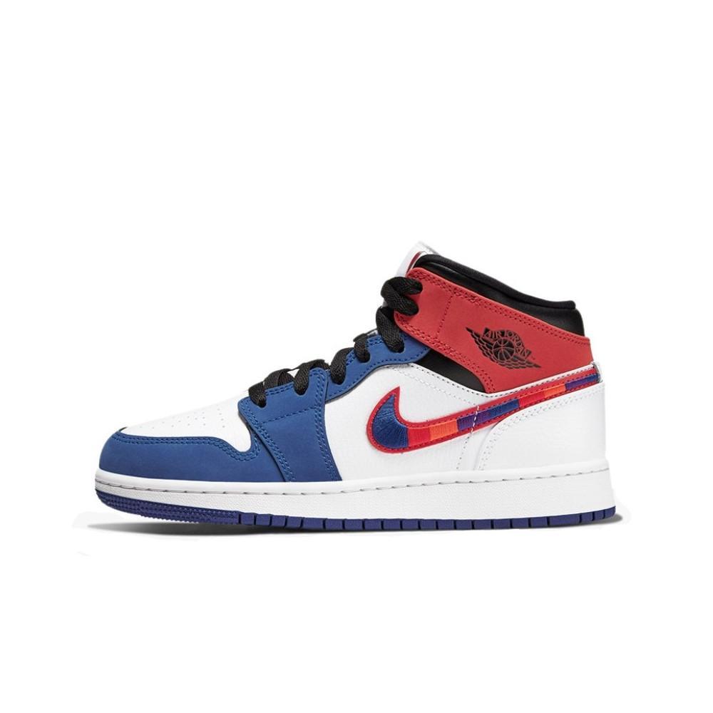 Air Jordan 1 Mid Rush Blue University Red
