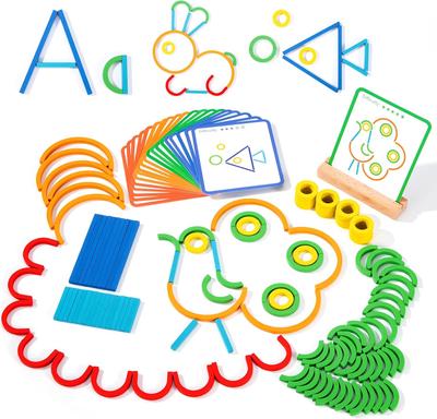 Zabawka Montessori dla Dzieci Drewniane Puzzle od 3-8 Lat Gry Koncentracyjne Kształty Fantazyjne i Geometryczne Rozwijający Prezent dla