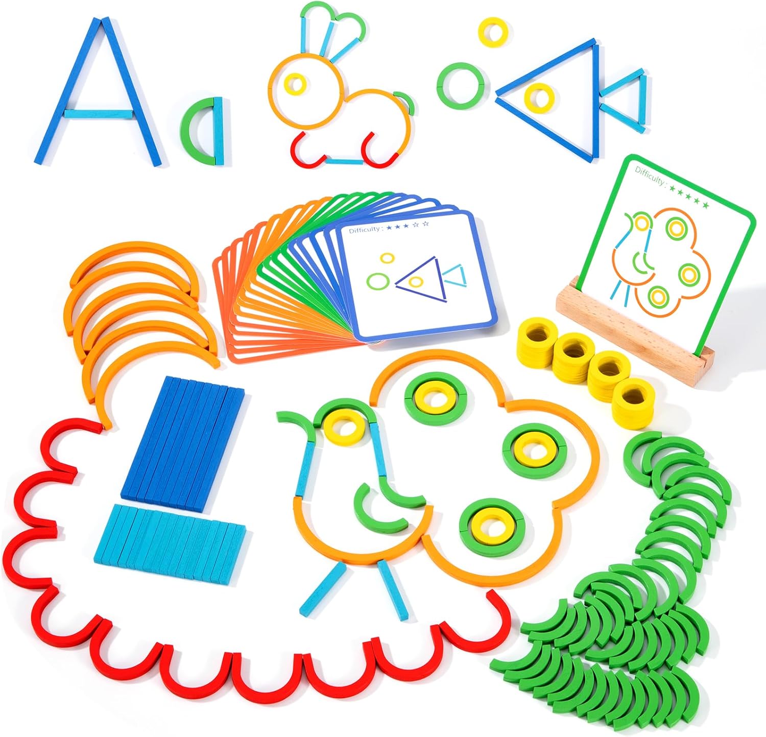 

Монтессори игрушка для детей Деревянный пазл от 3 до 8 лет Игры на концентрацию Фантазийные и геометрические формы Развивающий подарок для Wooden