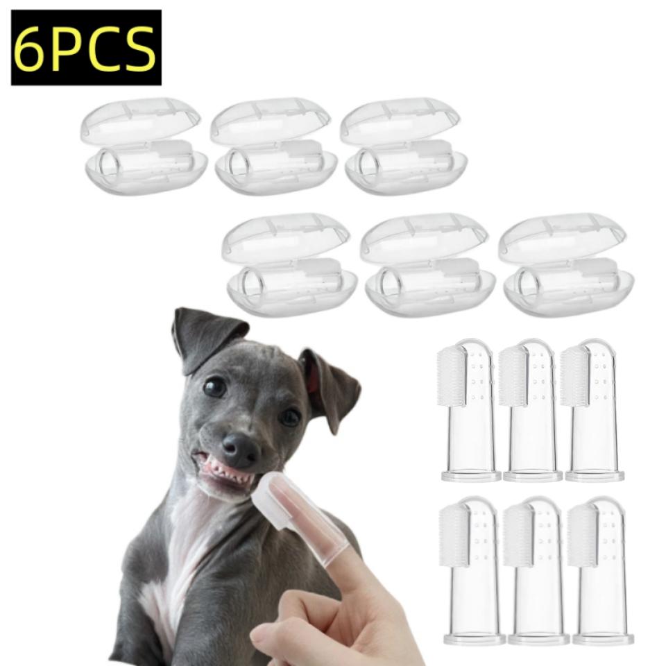 Pet Toothbrush Dog Bad Breath Tartar Cleaning Cats Teeth Care Toothbrush Silicone Soft Finger Cuff Dog Accessories Pet Supplies