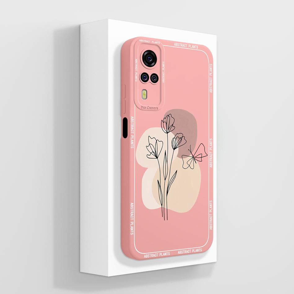 Per Vivo Y51 Y51A Y53S Y31 Y33 Custodia Squisita Cover Posteriore per Telefono Per Vivo Y 51(2020) Y 31 (2021) Cover Morbida in Silicone Liquido