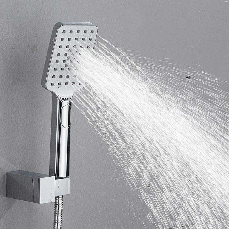 Chrome Brass Simple Shower Set Wall Mounted Hot Cold Water Mixer Faucet Shower Lift Shower Faucet Handheld Shower Set