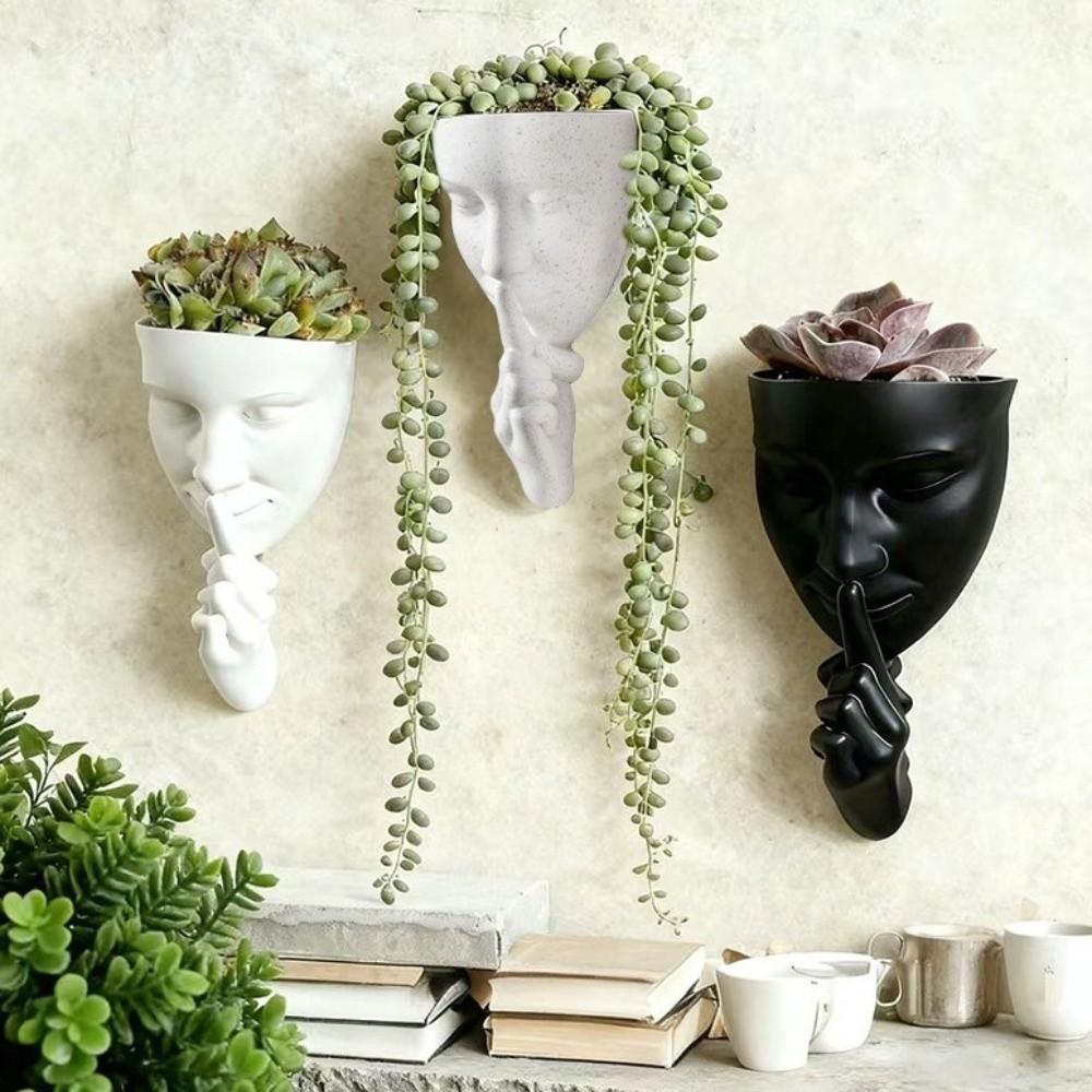 Stille menschliche Gesichts-Dekorationsvasen Handgefertigte Handwerkskunst Böhmischer Stil DIY Masken Blumentöpfe Ästhetische Künstlerische Gesichts-Pflanzgefäße