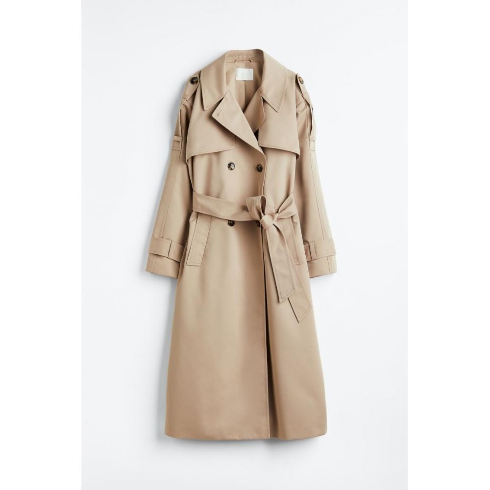 

Двубортный тренч HM бежевый