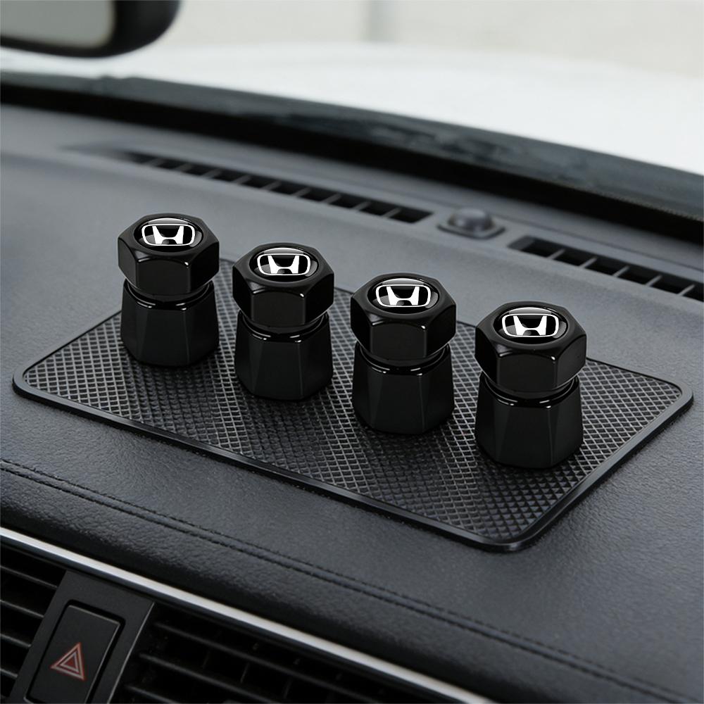4Pcs Car Wheel Tire Valve Cap Tyre Stem Cover Bolt-In Accessories For Honda Mugen Civic Jazz City Fit Accord 7 Crv Type R S VTEC