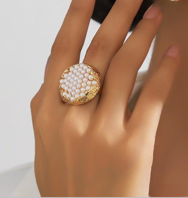 Luxury Geometric Oval Earrings with Rhinestones and Imitation Pearls for Women