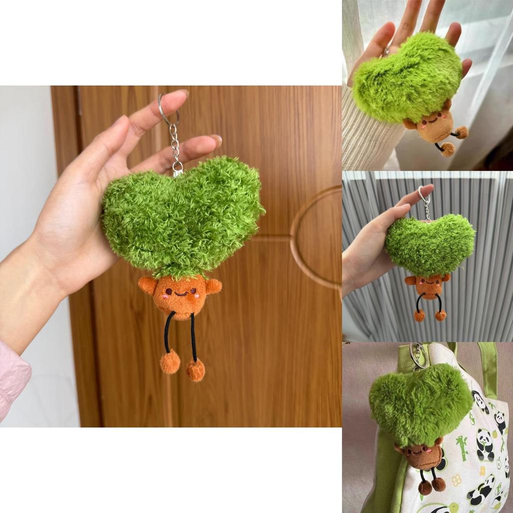 Peluş Anahtarlık Kalp Ağaç ve Gine Domuzu Çıkarılabilir Sevimli Hayvanlı Çanta Süsü ve Koleksiyoncular İçin