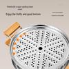 ZISIZ Wooden Handle 2-Layer Steamer Pot