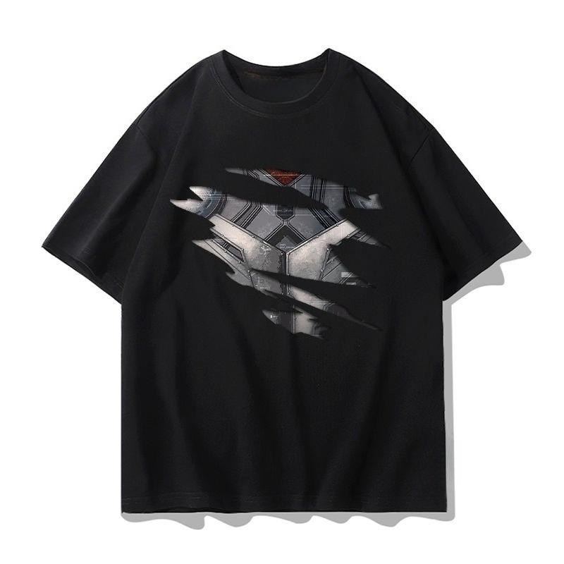 Genuine Authorized Avengers Men's Summer Spider-Man Iron Man Hulk Bust Top Men's T-Shirt Short Sleeve Streetwear