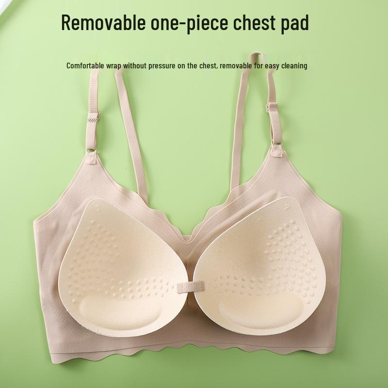 Seamless Wire-Free Nude Comfort Plus Size Sports Bra with Beautiful Back Design