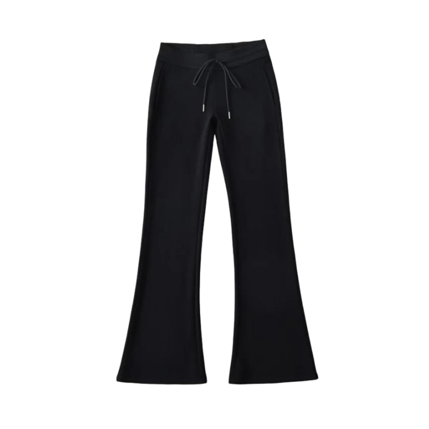 Women s Low Rise Drawstring Flare Sweatpants Slim Fit Casual Bell Bottom Trousers S
