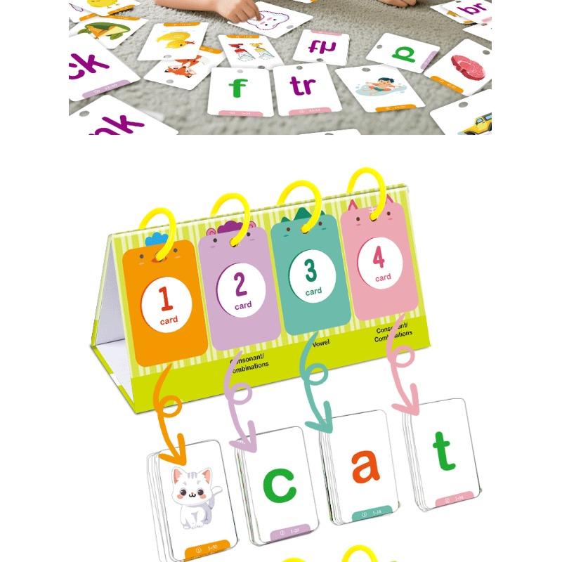Desktop Children Word Spelling Flashcards Early Education Enlightenment Cognitive Alphabet Cards