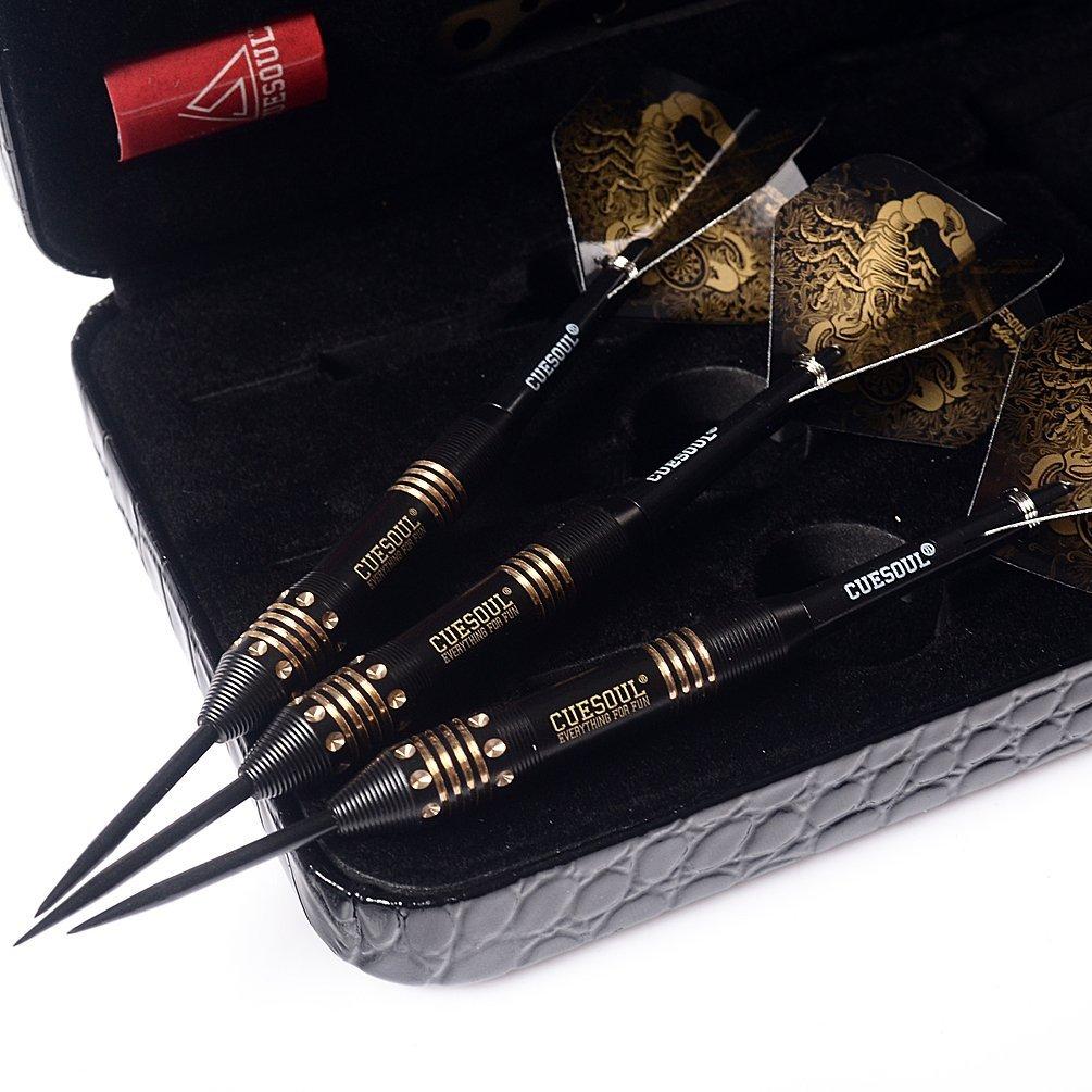 CUESOUL Black Scorpion Deluxe Steel Tip Darts Set, 20g F2002-L