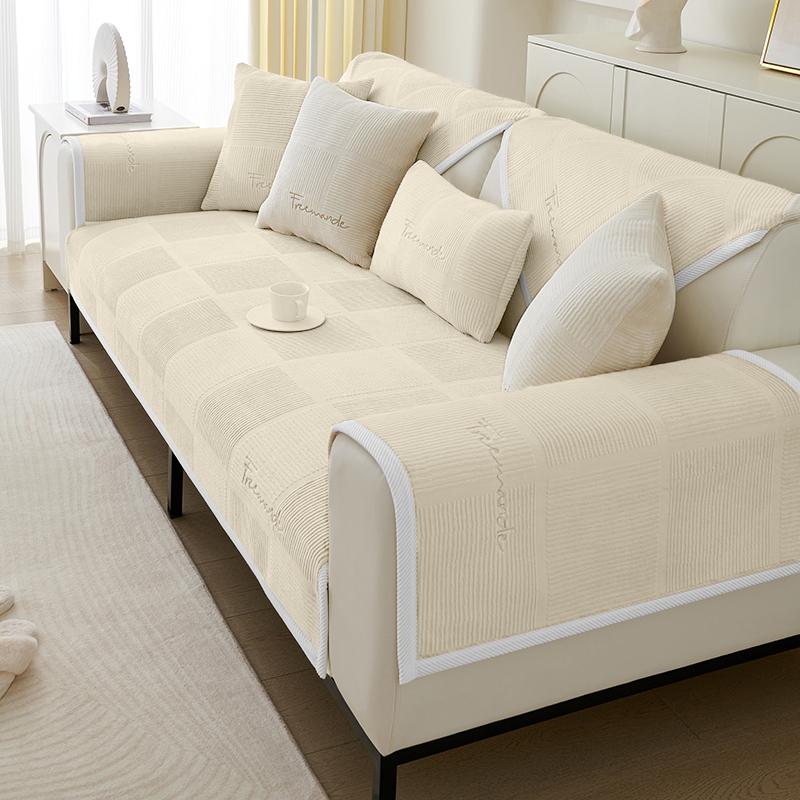 Thicken Plush Sofa Cushion Mat Non Slip Modern Simplicity Sofa Towel Home Couch Winter Milk Plush Sofa Cover For Living Room