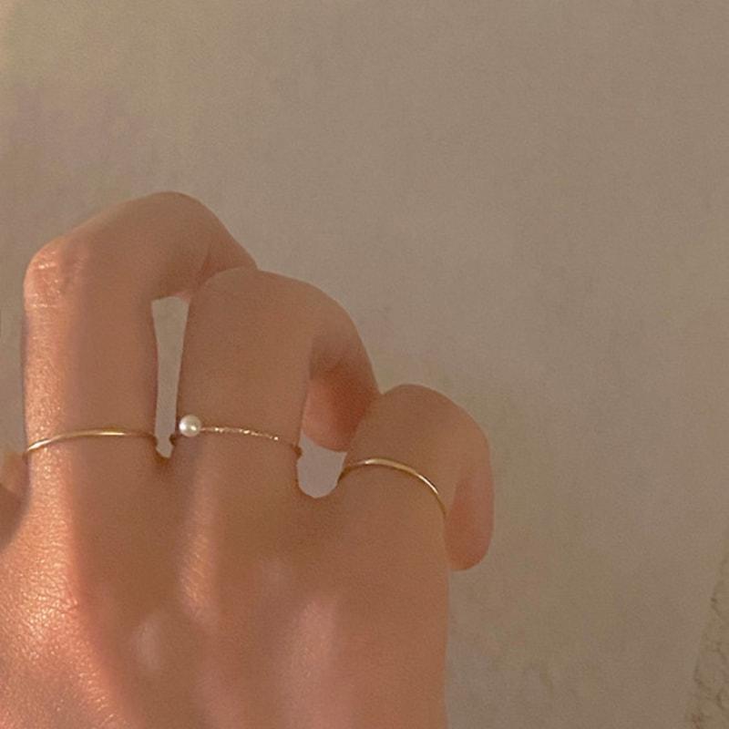 Taupe 14k gold pearl cutting ring