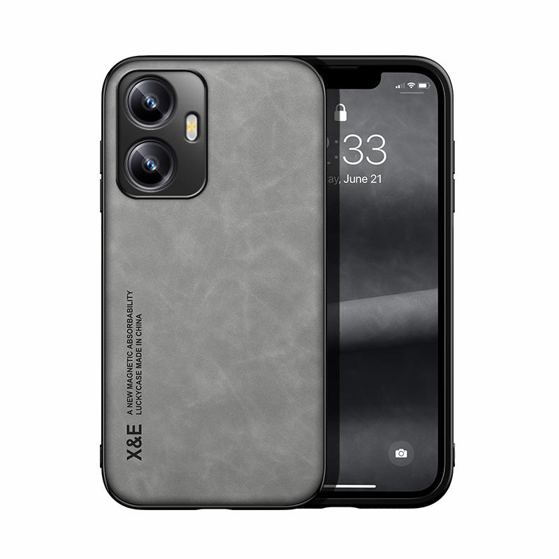 Luxusní kožené pouzdro pro OPPO Kryt Realme C55 C53 s kovovým držákem do auta pro pouzdro Realme 11 Pro Plus