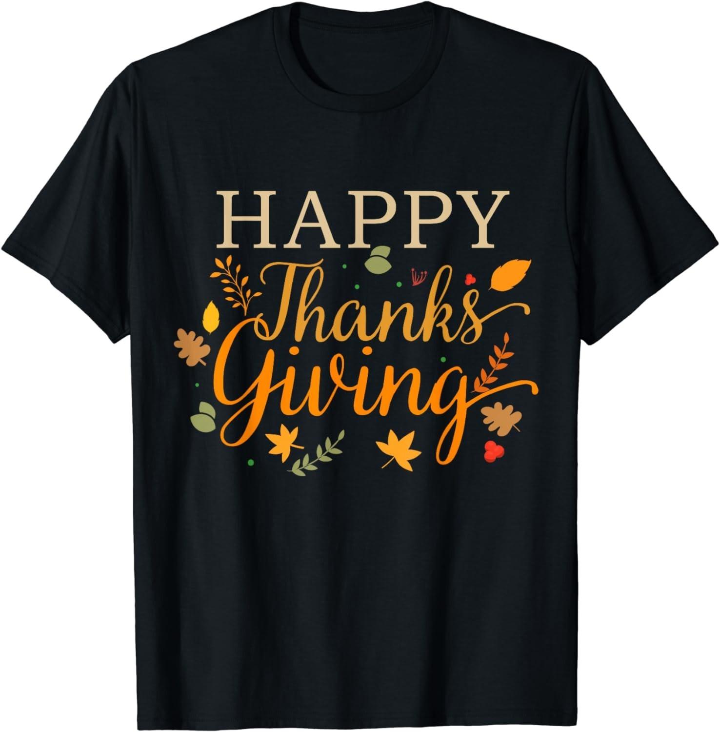 NEW LIMITED! Happy Thanksgiving Autumn Fall Leaves For Holiday Tee - MADE IN USA XXXL