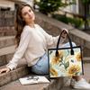 Sunflower Bee Tote Bag Daily Use Shoulder Bag Casual Shopping Handbag Cute Portable Shopping Bag