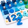 Children s Magnetic Fishing Toy Early Education Logarithmic Board Wooden Number Puzzle Shape Sorting for Kids Toddlers