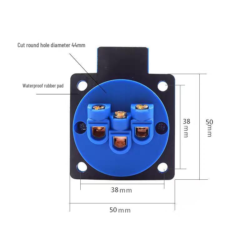 IP54 Waterproof 220V 10A 5-Hole Dustproof Socket with Flip Cover