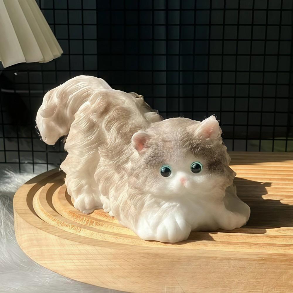 Stress Relief Persian Cat Squeeze Toy Handmade Soft Squeeze Cat Toys Cat Lovers Gift