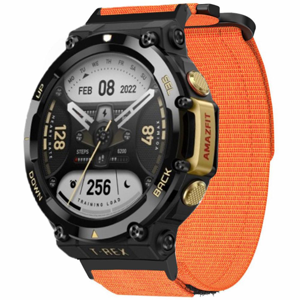 

For Huami Amazfit T-Rex 2 Replacement Strap Outdoor Magic Tape Nylon Watch Band Orange
