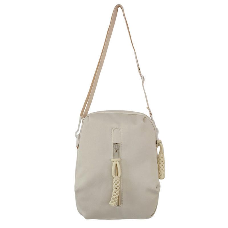 2024 Fashionable Summer Girls Simple Crossbody Bag Lightweight Canvas Purse Available In Multiple Colors белый
