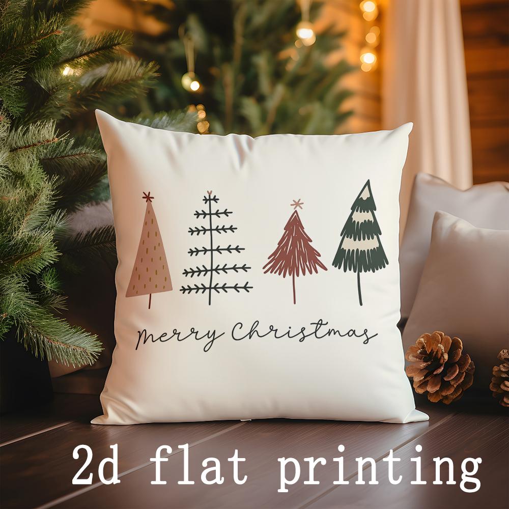 Home Decor Merry Christmas Patterned Pillowcases Suitable For Sofa Bedroom Car Pillow Cover Cushion Rectangular Back Cushion