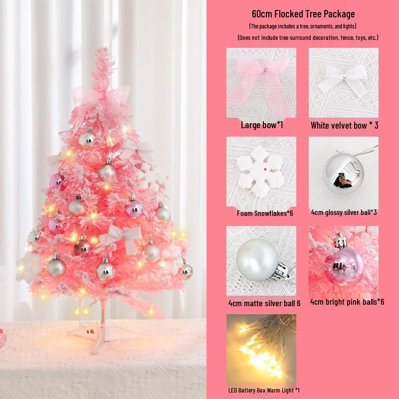 60cm Blue Flocked Mini Christmas Tree with DIY Ornaments