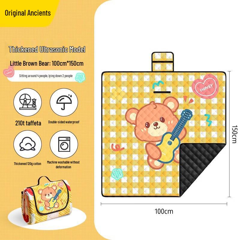 Moisture-Proof Outdoor Picnic Mat: Thick, Portable, Foldable, and Waterproof with Wild Grass Design