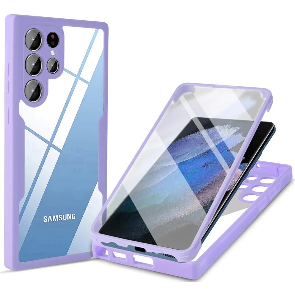 360 Clear Case for Samsung Galaxy S21 S22 S23 Plus S25 S24 Ultra A56 A36 A26 A16 A06 A55 A36 AA54 Screen Full Protection Cover