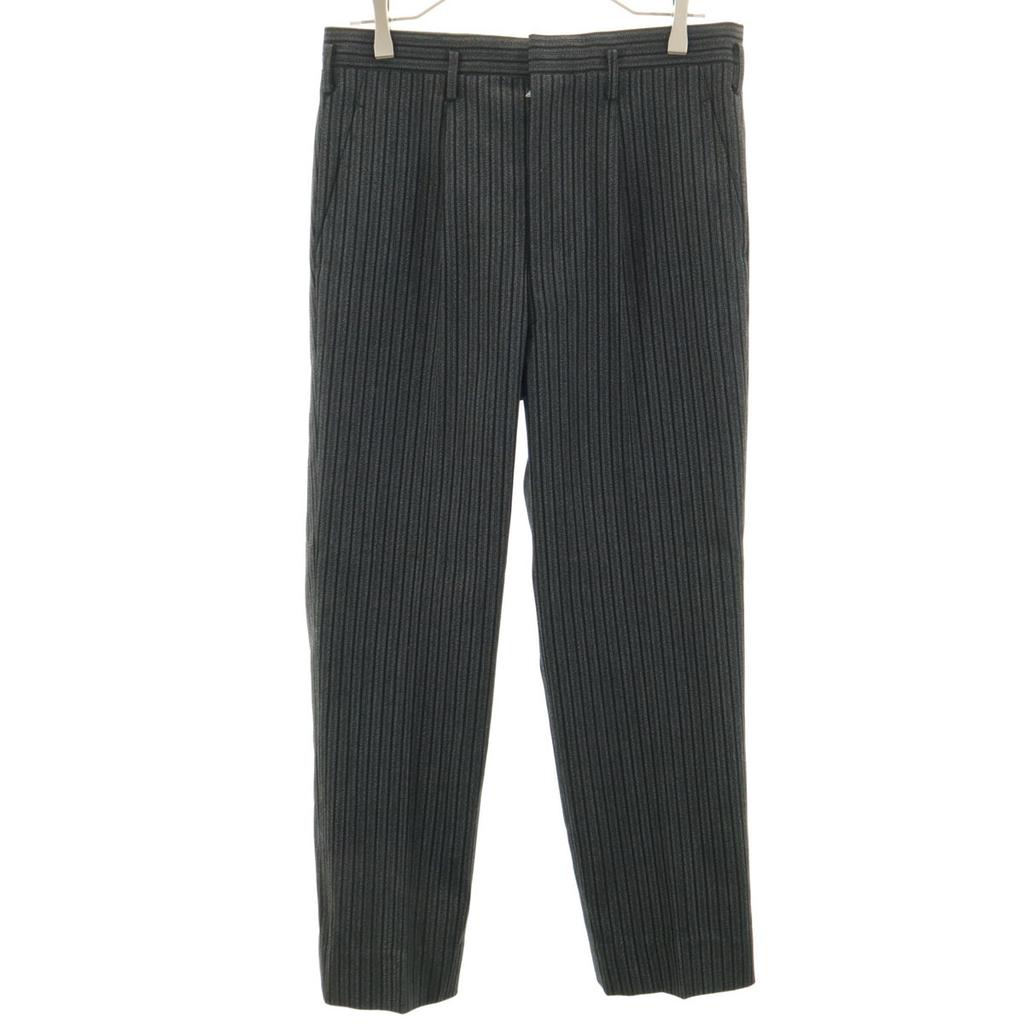 60s 70s vintage Striped Pattern Slacks pants Charcoal gray TALON ZIP Men's Used
