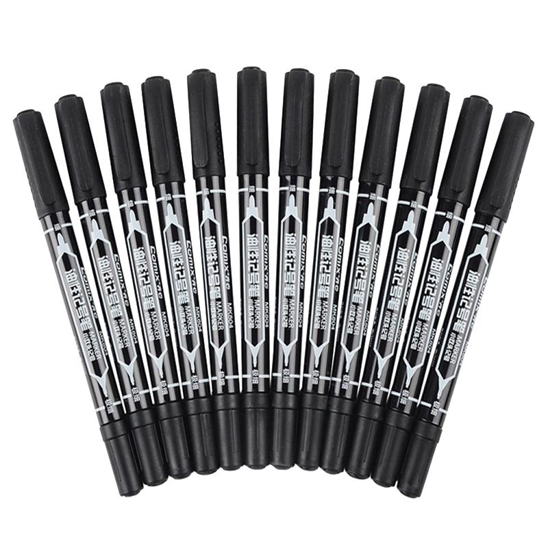 Qixin MK804 Dual-Tip Black Marker Pens