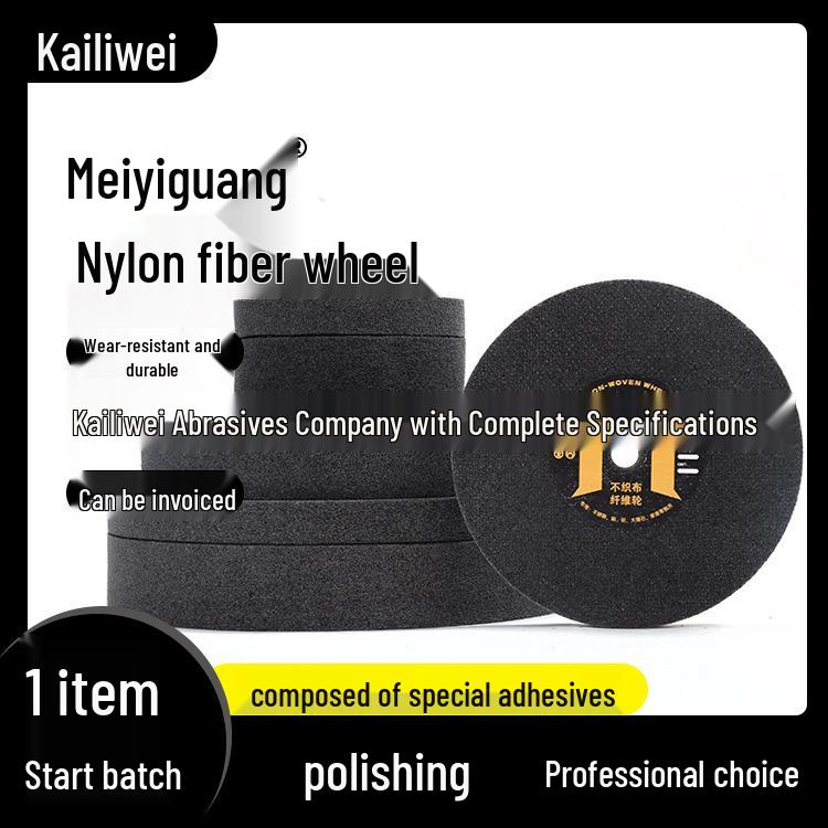 

Nylon Fiber Non-Woven Polishing Wheel for Stainless Steel, Copper, and Aluminum Grinding 150*25*16*5P black