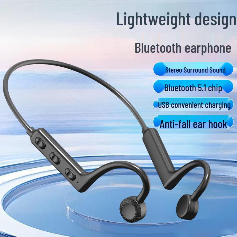 KS19 Waterproof Neckband Open-Ear Bluetooth Sports Headphones - Compatible with Most Devices