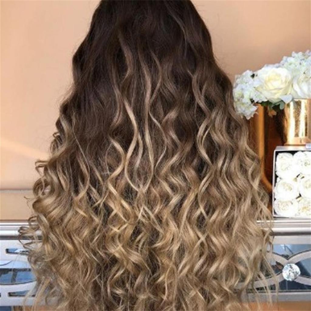 Women S Wig Brown Long Curly Synthetic Hair Heat Resistant Cosplay Wig