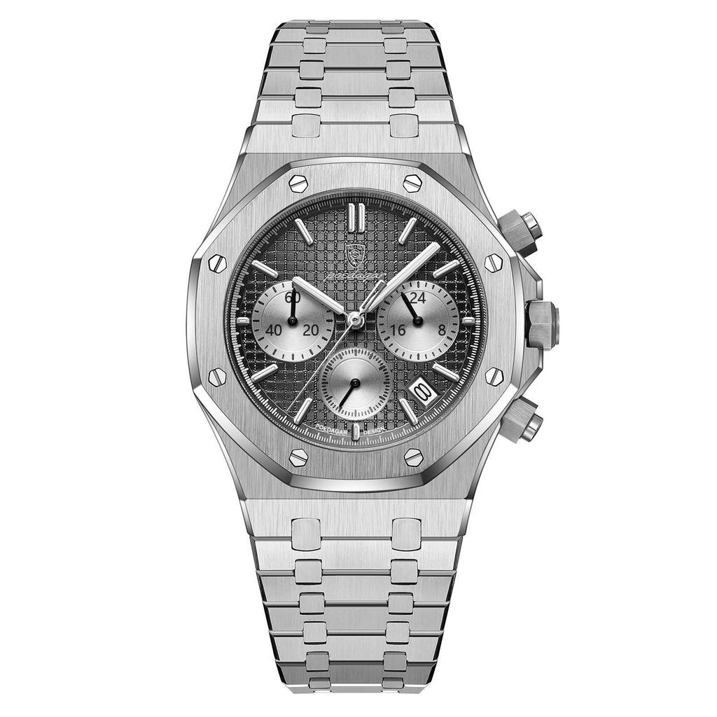 Fashion Man Wristwatch Waterproof Stainless Steel Luminous Men Watch Chronograph Date Luxury Quartz Men's Watches