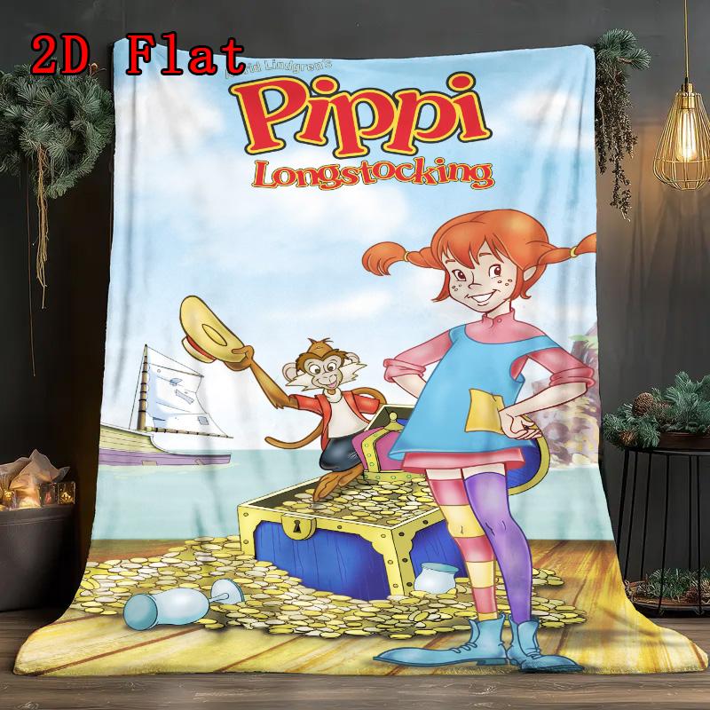 Pippi Longstocking 2D Flat Pattern Flannel Blanket High Quality All Seasons Warmth and Comfort Perfect for Christmas Gifts.PMT0914460