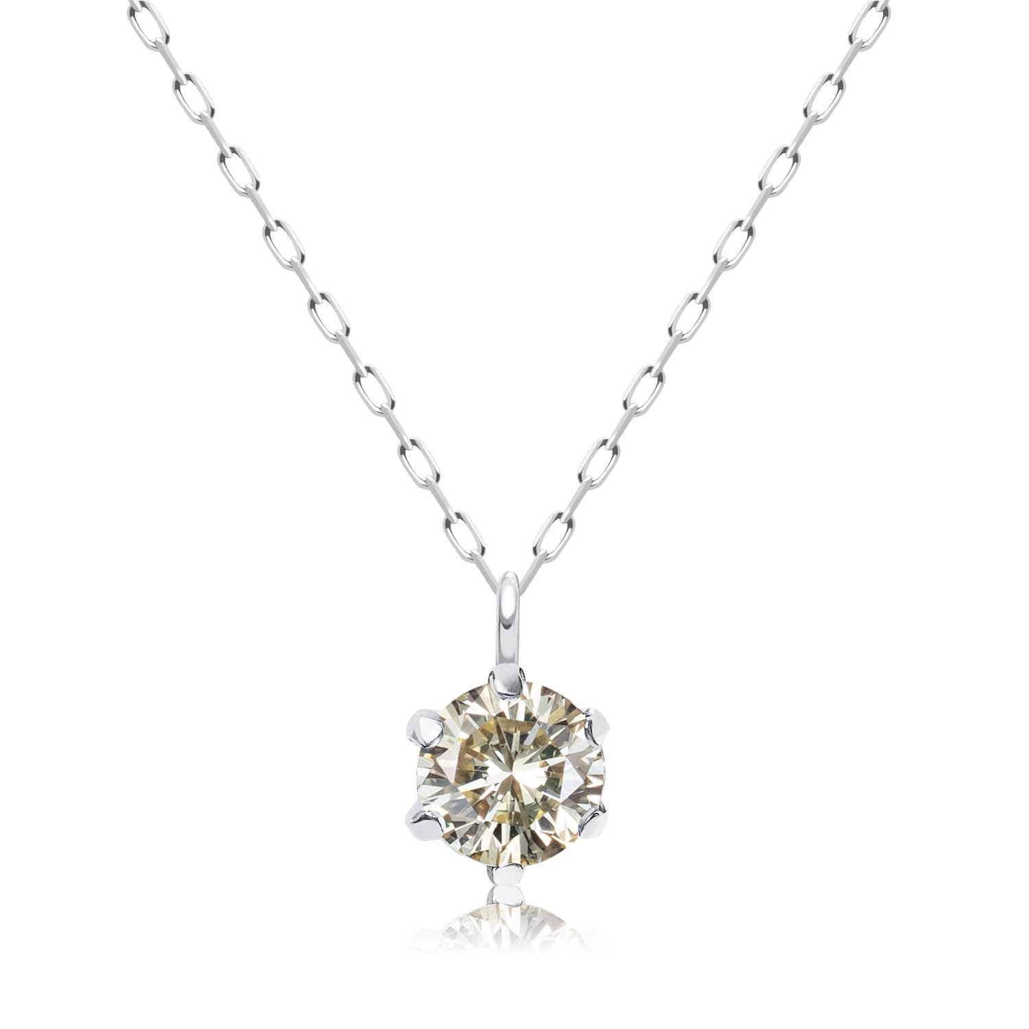 

Necklace Natural Diamond Champagne Color SI Class pt900 Platinum 6 prongs [Lara Christie] Women s 0.3ct lp56-0015-pt