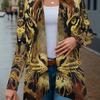 Boho Chic Printed Loose Long Sleeve Open Front Cardigan Women Comfortable Casual Outerwear