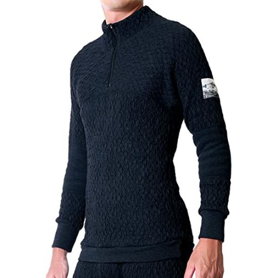 Hidamari Everest Pro High Neck Warm and Warm Dark Black Men's Undershirt, Underwear, Sapium, Triple-Layer Construction, Medium, [EVPS901]