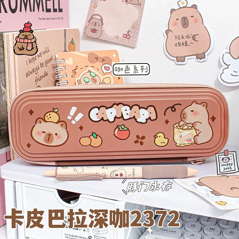Cute Capybara Pencil Box cartoon pencil case large-capacity stationery storage box organizer Office Back to school Supplies