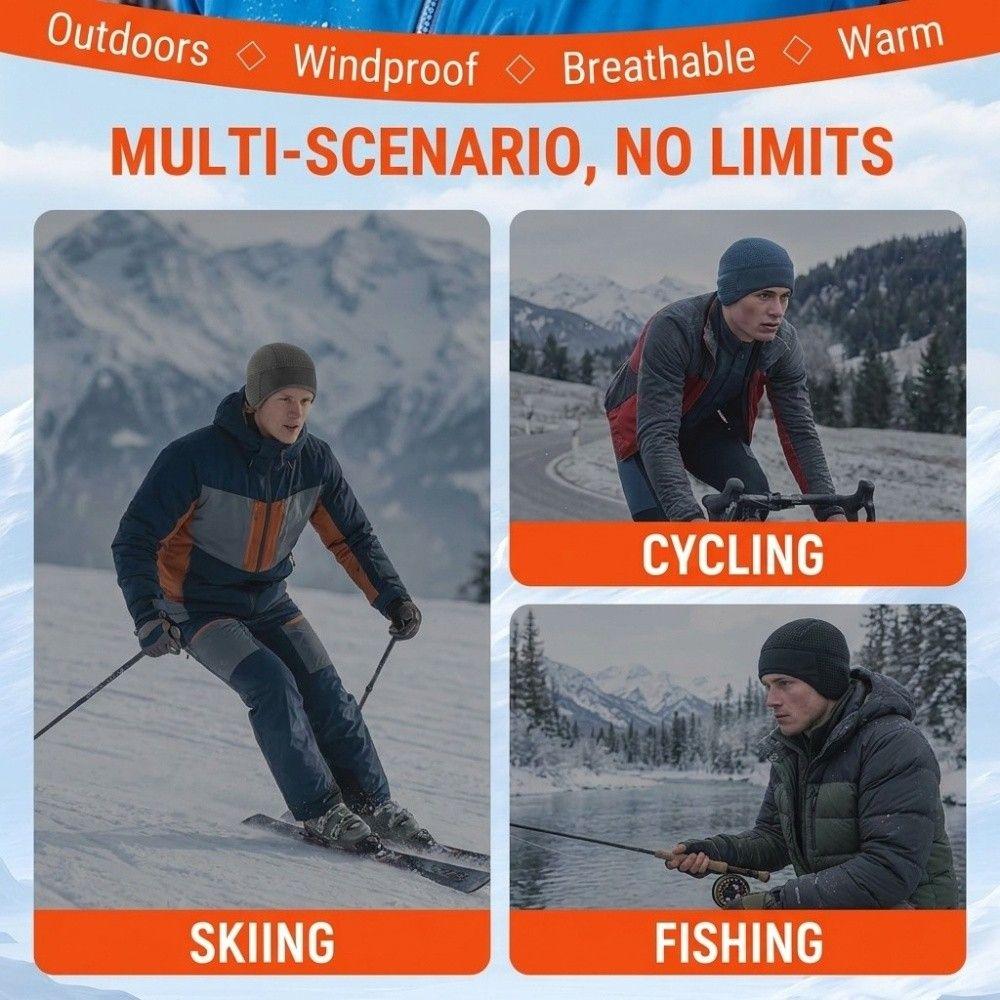 Warm Windproof Winter Beanie Breathable Fleece Lined Hat New Helmet Liner Outdoor Winter Sports