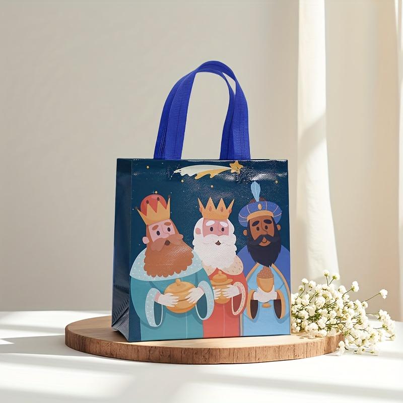 

4/8/12Pcs Spain Three Kings Children s Day Snowy Gift Wrapping Bags for Sweets Luxury Bags Festive Treat Candy Party Favor Tote 4pcs&23x22x11cm