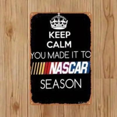 1 יחידה שלט מתכת עונת NASCAR וינטג', אמנות קיר מאלומיניום. התקנה קלה, עמיד למוסך. קישוט מירוצים אידיאלי למעריצים מסורים.