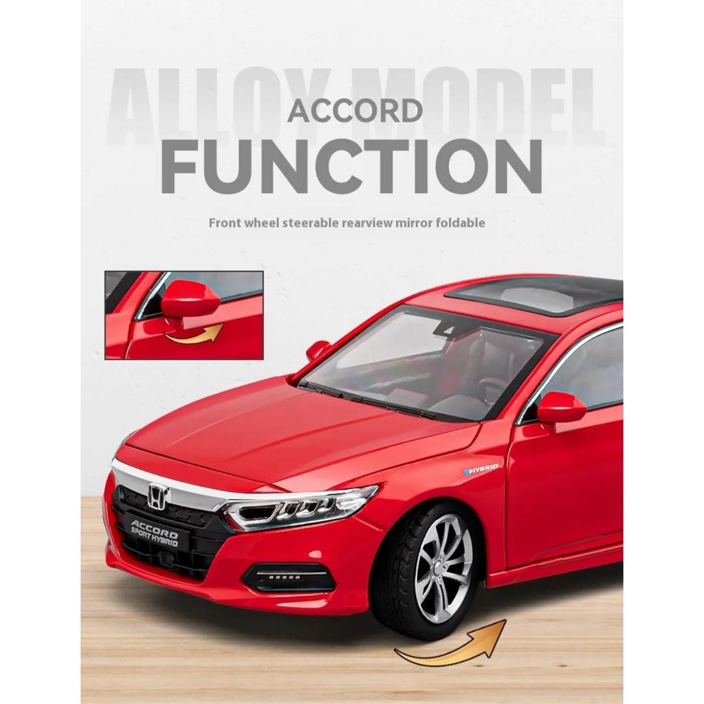 1/24 Scale Honda Accord Limousine Sound & Light Alloy Metal Diecast Car Model Computer Host DIY Product Gift Box for Boyfriend Holiday